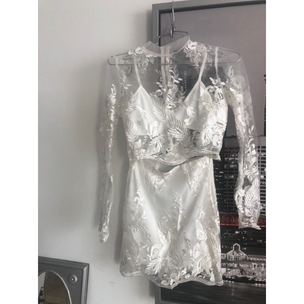 Fashion Nova white lace, 2 piece set